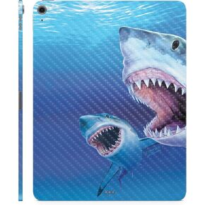 Carbon Fiber Skin Compatible with Apple iPad Air 11 (M2) 2024 - Great Whites - Premium 3M Vinyl Protective Wrap Decal Cover - Easy to Apply | Crafted in The USA by MightySkins