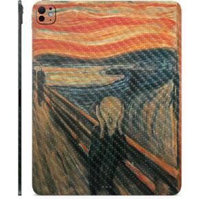 Carbon Fiber Skin Compatible with Apple iPad Pro 13 (M4) 2024 - The Scream - Premium 3M Vinyl Protective Wrap Decal Cover - Easy to Apply | Crafted in The USA by MightySkins