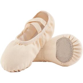 Girls Ballet Dance Shoes Canvas Ballet Slippers for Kids Split Sole Ballerina Flat Shoes