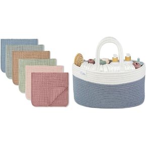 مجموعة أقمشة التجشؤ من الموسلين ومنظم لعلبة الحفاضات من كومفي كابز in Kuwait