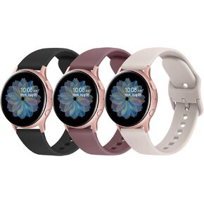 AK Bands Compatible with Samsung Galaxy Watch Active 2 Band 40mm 44mm / Galaxy Watch Active, 20mm Soft Silicone Strap Replacement Sport Wristbands for Galaxy Watch 3 41mm / Galaxy Watch 42mm