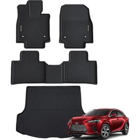 Floor Mats & Cargo Liner for 2021-2024 Chevrolet/Chevy Suburban/GMC Yukon XL 7 Seats All Weather Protection TPE Rubber Full Set Automotive Floor Liners Accessories (2nd Row Bucket Seats)