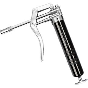 FIXSMITH Professional Lever Action Grease Gun- Heavy Duty Construction-10,000 PSI Max Pressure,Includes 12" Reinforced Flex Hose & 7" Rigid Extension,2-Way Loading-14 oz.Cartridge & Bulk Fill.