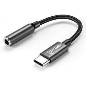 AUX to USB C Headphone Jack 3.5mm Female Dongle Adapter Cord Compatible with iPhone 15 Pro Max Samsung Galaxy S24/S23/S22 Google Pixel iPad Pro (1, White/Silver)