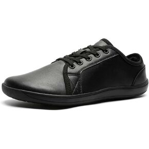 Mens Womens Minimalist Barefoot Sneakers Leather Shoes Wide Toe Box Zero Drop Walking Shoes