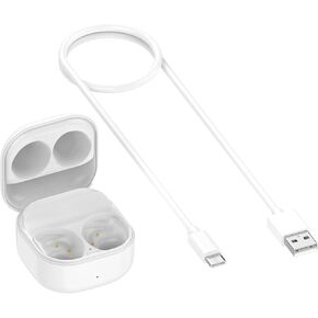 Charging Case Compatible with Samsung Galaxy Buds FE SM-R400 Wireless Charger Case Box Cradle Replacement Compatible with Galaxy Buds FE Wireless Bluetooth Earbuds Charger with USB-C Cable(White)