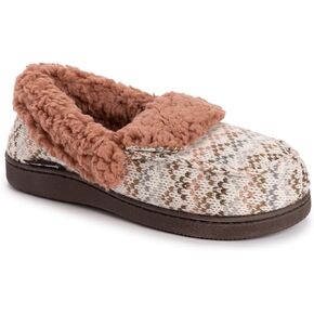 MUK LUKS Women's Anais Slipper, Ivory/Rosey Pop, Large