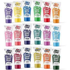 Tub Works® Bathtub Finger Paint Soap, 18 Pack | Non-Toxic, Washable Bath Paint for Toddlers & Kids | Ideal Toddler Bath Toys for Creative Play | Easy-to-Clean Bath Colors for Kids Bath