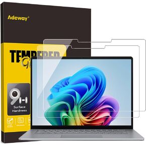 Adeway [2-Pack] Screen Protector for Microsoft Surface Laptop 7 (AIPC 2024), 13.8 Inch Tempered Glass, Ultra Clear, Smooth Touch, Anti-Scratch