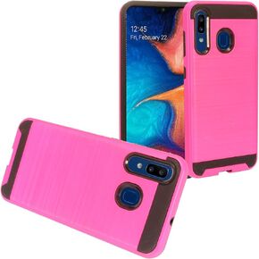 Z-GEN - Compatible with Samsung Galaxy A20, Galaxy A50 - Defender Hybrid Phone Phone Case w/Stand/Belt Clip Holster - ST5 Black/Rose Gold