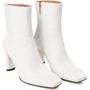 Ankle Boots for Women Square Toe Short Boots Side Zipper Low Heel Ankle Booties Fashion Comfort Dressy Lady Shoes