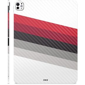 Carbon Fiber Skin Compatible with Apple iPad Pro 13 (M4) 2024 - Slant Stripes - Premium 3M Vinyl Protective Wrap Decal Cover - Easy to Apply | Crafted in The USA by MightySkins
