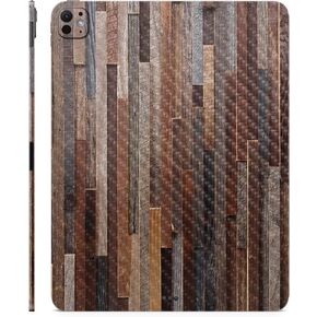 Carbon Fiber Skin Compatible with Apple iPad Pro 13 (M4) 2024 - Woody - Premium 3M Vinyl Protective Wrap Decal Cover - Easy to Apply | Crafted in The USA by MightySkins