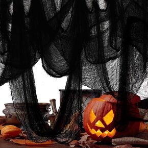 Halloween Creepy Cloth - 39.4 * 3.3ft Extra Large Halloween White Fabric Room Wall Decor, Scary Gauze Cheesecloth for Haunted Horror House Party Doorway Stairway Window Spooky Decorations