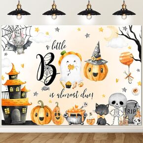 Avezano Halloween Baby Shower Backdrop A Little Boo is Almost Due Baby Shower Banner Decorations Cute Ghost Halloween Boo Newborn Baby Party Backdground(7x5ft)