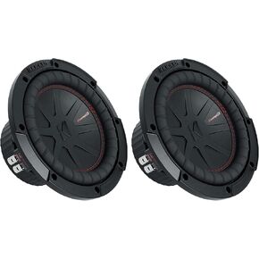 1 Pair (QTY 2) of Kicker 48CWR84 CompR 8" 600 Watts Peak Power 4 Ohm Dual Voice Coil Car Audio Subwoofers