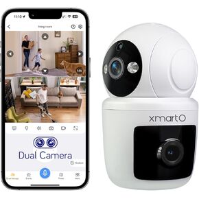 xmartO [AI Auto Track] 2K HD Auto Tracking Wireless Security Camera AC Powered, PTZ Rotation Home Camera with 2-Way Audio, Night Vision and Motion Detection MSG, Cloud and SD Card Storage