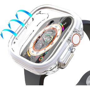 Case Compatible with Apple Watch 49/44/41/45mm, Soft TPU Bumper Clear Protective Cover for iWatch Ultra SE/Series 9/8/7/6/5/4 Transparent Accessories [No Screen]