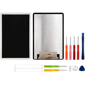 OLED LCD Display Compatible with Google Pixel Tablet 2023 [10.95"] （with Fingerprint Function） GTU8P White Touch Screen Digitizer Assembly Replacement + Tools