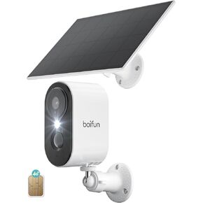 BOIFUN 4G LTE Cellular Solar Security Cameras Wireless Outdoor, 2K No WiFi Solar Security Camera, Large View, Two-Way Talk, Intelligent Motion Detection