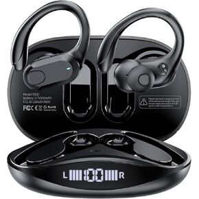 Wireless Earbuds Bluetooth Headphones 60hrs Playback Sport Ear Buds IP7 Waterproof Earphones in Ear Bass Stereo with Earhooks ENC Microphone for Working Out Running Gym TV Listening