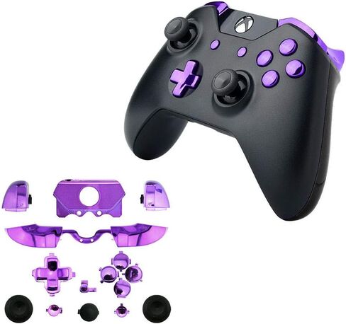 for Xbox One Elite Replacement Full Buttons Bumper Triggers T6 T8 Screwfor Xbox One Controller with 3.5mm Jack (Chrome Purple) in Kuwait