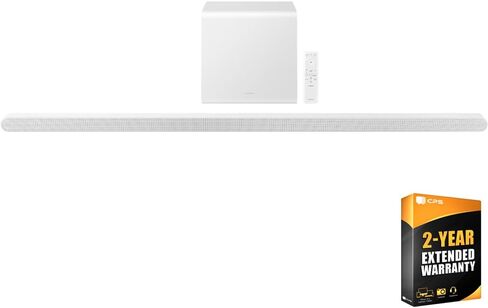 SAMSUNG HW-S801D 3.1.2ch Wireless Soundbar Dolby Atmos, White (2024) Bundle with 2 Year CPS Enhanced Protection Pack in Saudi Arabia