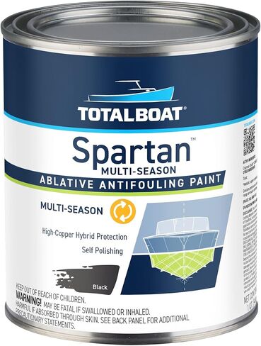 طلاء سفلي مضاد للحشف من توتال بوت سبارتان للقوارب - حماية متعددة المواسم للألياف الزجاجية والخشب والفولاذ (أحمر، جالون) in Kuwait