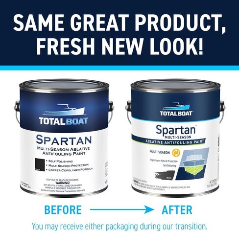 طلاء سفلي مضاد للحشف من توتال بوت سبارتان للقوارب - حماية متعددة المواسم للألياف الزجاجية والخشب والفولاذ (أحمر، جالون) in Kuwait