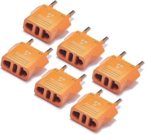 United States to Ethiopia Travel Power Adapter to Connect North American Electrical Plugs to Ethiopian Outlets for Cell Phones, Tablets, eReaders, and More (6-Pack, Black) in Saudi Arabia