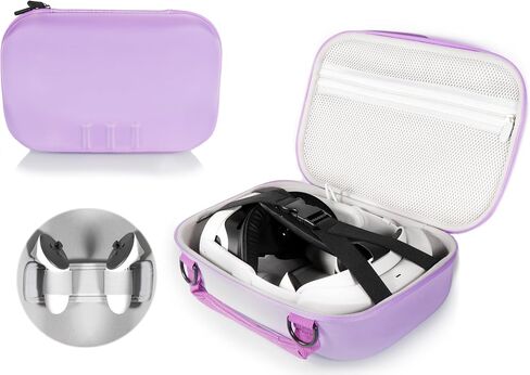 alltravel VR Headset Shoulder Case for Meta Quest 3 and Meta Quest 2, travel consolidation case for VR headset, controllers, charger and other accessories (Purple) in Saudi Arabia