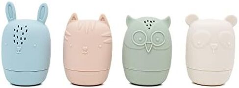 nouka Animals Bath Toy | 4-Pack | 100% Food-Grade Silicone | Squeeze & Squirt Water | Safe & Soft | Dishwasher Friendly | Deep Ocean/Fern/Red Wine/Ochra in Saudi Arabia