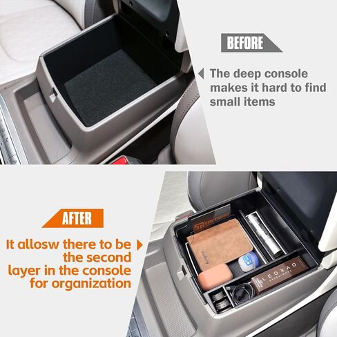 TACORBO Center Console Organizer Compatible with Kia Carnival 2024 2023 2022 Accessories Insert Tray, KA4 MPV Armrest Secondary Storage Box, Black Trim in Kuwait