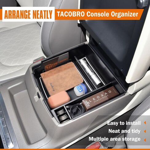 TACORBO Center Console Organizer Compatible with Kia Carnival 2024 2023 2022 Accessories Insert Tray, KA4 MPV Armrest Secondary Storage Box, Black Trim in Kuwait