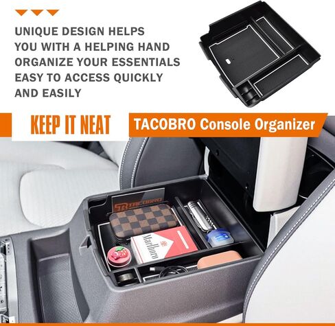 TACORBO Center Console Organizer Compatible with Kia Carnival 2024 2023 2022 Accessories Insert Tray, KA4 MPV Armrest Secondary Storage Box, Black Trim in Kuwait