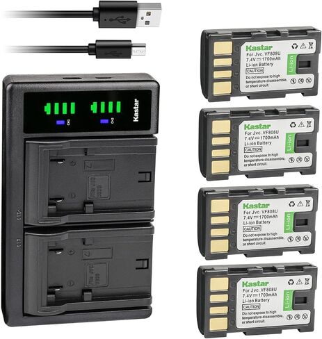 بطارية Kastar مكونة من قطعتين وشاحن USB LTD2 بديل لـ JVC GZ-MS120R GZ-MS120RUS GZ-MS123 GZ-MS130 GZ-MS130A GZ-MS130AUS GZ-MS130B GZ-MS130BEU GZ-MS130BUS GZ-MS130R GZ-MS90 GZ-MS90US GZ- MS95 in Saudi Arabia
