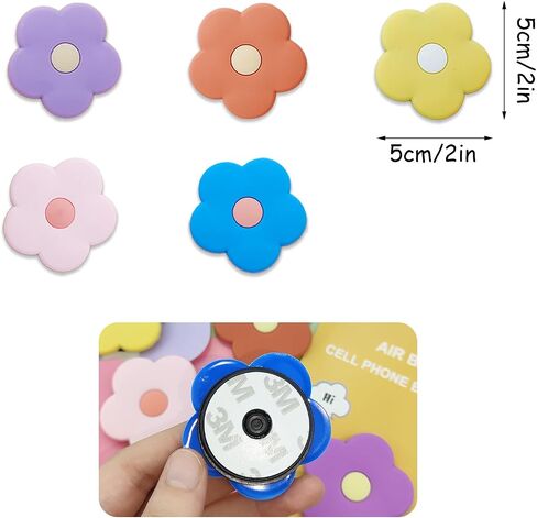 10 Pack 2D Cute Flower Stand Holder, Daisy Silicone Flower Shape Collapsible Expandable, Multi Functional Mobile Phone Grip Stand Holder for Smartphone Tablet Cell Phone Accessory in Saudi Arabia