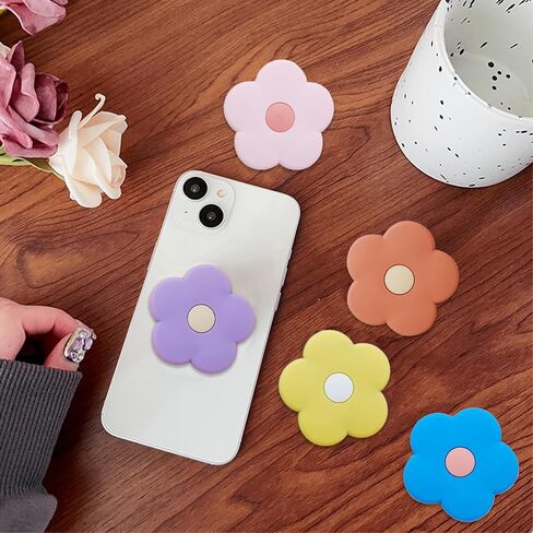 10 Pack 2D Cute Flower Stand Holder, Daisy Silicone Flower Shape Collapsible Expandable, Multi Functional Mobile Phone Grip Stand Holder for Smartphone Tablet Cell Phone Accessory in Saudi Arabia