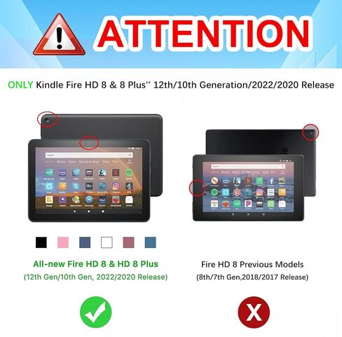 for Amazon Kindle Fire HD 8/8 Plus Tablet Case 10th/12th Generation for Women Girls Cute Folio Cover Fashion Design Girly Kawaii Flower Floral Pretty Unique Cases for Kindle Fire Case 8 Inch in Kuwait