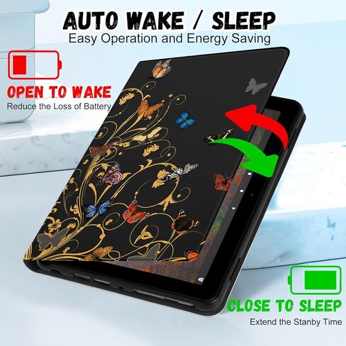 for Amazon Kindle Fire HD 8/8 Plus Tablet Case 10th/12th Generation for Women Girls Cute Folio Cover Fashion Design Girly Kawaii Flower Floral Pretty Unique Cases for Kindle Fire Case 8 Inch in Kuwait