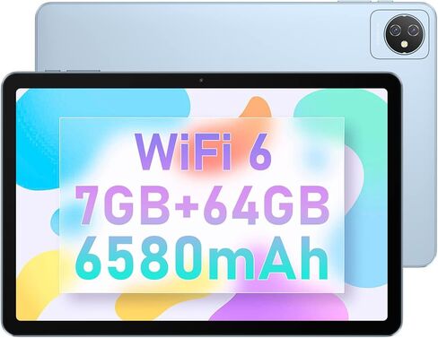 تابلت بلاك فيو 2024 مقاس 10 بوصات 8 واي فاي، 7 جيجابايت + 64 جيجابايت/TF 1 تيرابايت 6580 مللي أمبير في الساعة، شاشة HD + IPS 13 ميجابكسل + 8 ميجابكسل، كاميرا داول، أندرويد 12 جهاز لوحي للأطفال، طراز Wi-Fi 6، BT5.0/جسم معدني/Google GMS، أزرق in Kuwait