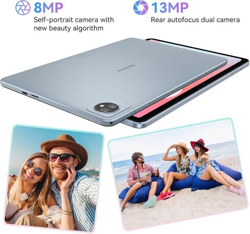 تابلت بلاك فيو 2024 مقاس 10 بوصات 8 واي فاي، 7 جيجابايت + 64 جيجابايت/TF 1 تيرابايت 6580 مللي أمبير في الساعة، شاشة HD + IPS 13 ميجابكسل + 8 ميجابكسل، كاميرا داول، أندرويد 12 جهاز لوحي للأطفال، طراز Wi-Fi 6، BT5.0/جسم معدني/Google GMS، أزرق in Kuwait