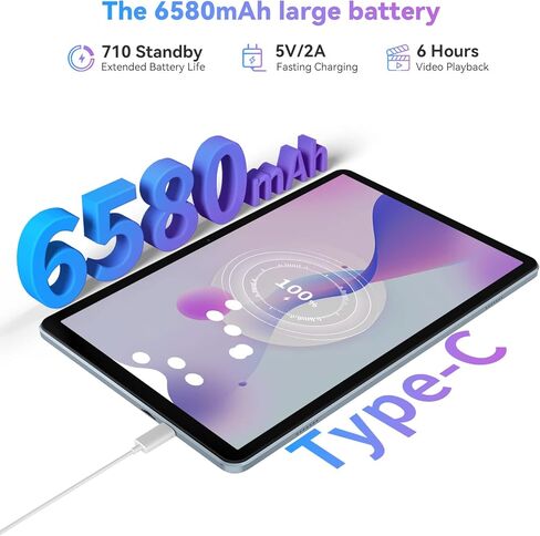 تابلت بلاك فيو 2024 مقاس 10 بوصات 8 واي فاي، 7 جيجابايت + 64 جيجابايت/TF 1 تيرابايت 6580 مللي أمبير في الساعة، شاشة HD + IPS 13 ميجابكسل + 8 ميجابكسل، كاميرا داول، أندرويد 12 جهاز لوحي للأطفال، طراز Wi-Fi 6، BT5.0/جسم معدني/Google GMS، أزرق in Kuwait