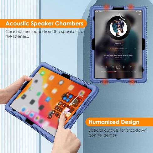 Fintie Silicone Case for iPad 10th Generation 10.9 Inch (2022 Model) - [Honey Comb Series] Light Weight Anti Slip Kids Friendly Shockproof Soft Protective Bumper Cover, Marine Blue in Saudi Arabia