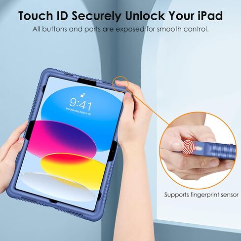 Fintie Silicone Case for iPad 10th Generation 10.9 Inch (2022 Model) - [Honey Comb Series] Light Weight Anti Slip Kids Friendly Shockproof Soft Protective Bumper Cover, Marine Blue in Saudi Arabia