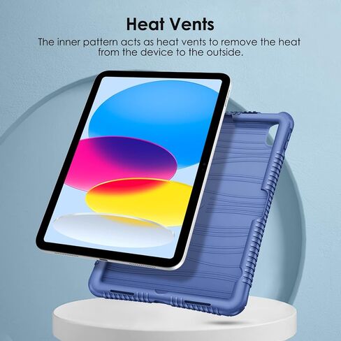 Fintie Silicone Case for iPad 10th Generation 10.9 Inch (2022 Model) - [Honey Comb Series] Light Weight Anti Slip Kids Friendly Shockproof Soft Protective Bumper Cover, Marine Blue in Saudi Arabia