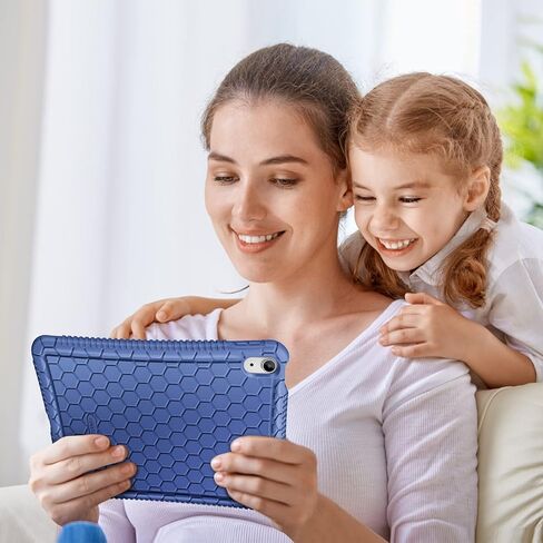 Fintie Silicone Case for iPad 10th Generation 10.9 Inch (2022 Model) - [Honey Comb Series] Light Weight Anti Slip Kids Friendly Shockproof Soft Protective Bumper Cover, Marine Blue in Saudi Arabia