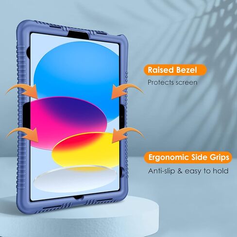 Fintie Silicone Case for iPad 10th Generation 10.9 Inch (2022 Model) - [Honey Comb Series] Light Weight Anti Slip Kids Friendly Shockproof Soft Protective Bumper Cover, Marine Blue in Saudi Arabia