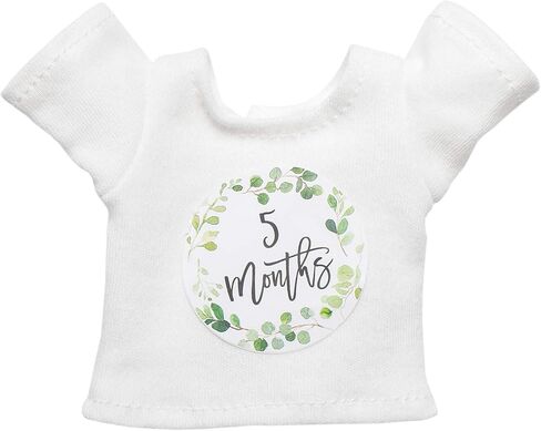 Infant Pacifier Attire Outfit, Fits Most Major Plush Pacifier Toy Brands, Self Fastener, Lightweight - White T Shirt with Monthly Milestone Stickers in Saudi Arabia