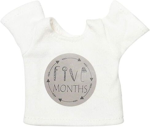 Infant Pacifier Attire Outfit, Fits Most Major Plush Pacifier Toy Brands, Self Fastener, Lightweight - White T Shirt with Monthly Milestone Stickers in Saudi Arabia